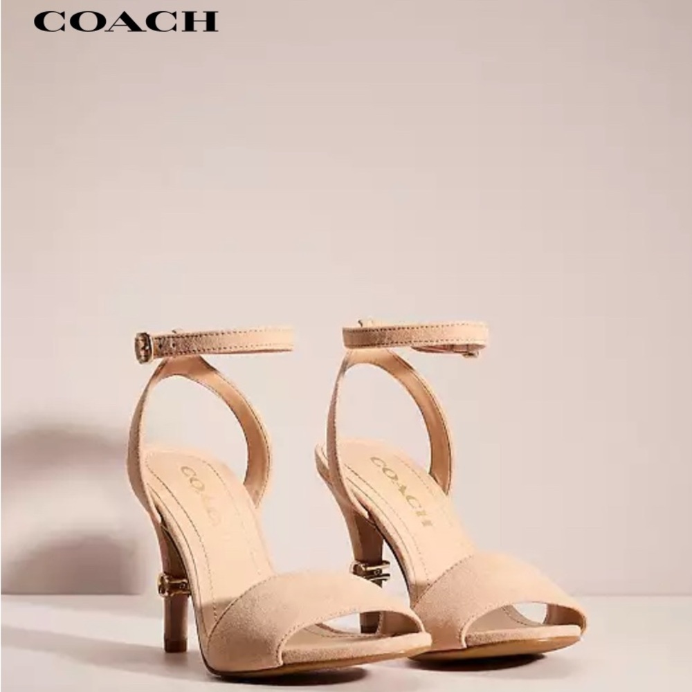 Coach Women's Beige Ankle Strap Heels